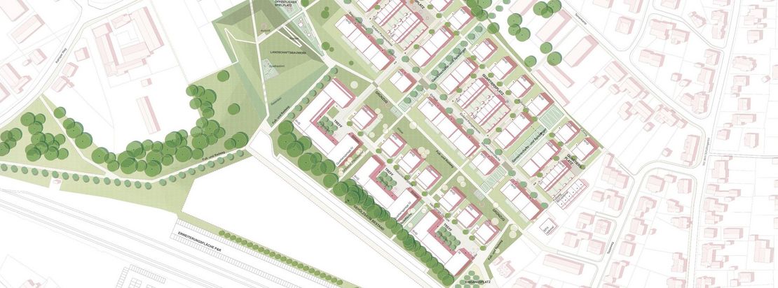 Übersichtsplan zum Projekt „Wohnen und Arbeiten am Bahnhof Soest“