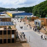Blick über das Campus-Gelände des Solar Decathlon