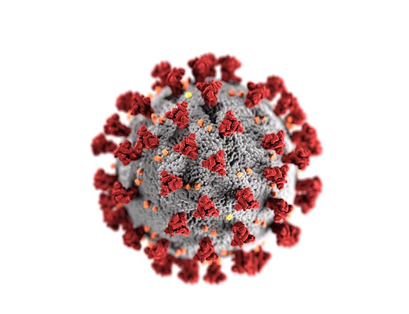 Eine Grafik, die das Corona-Virus symbolisch darstellt