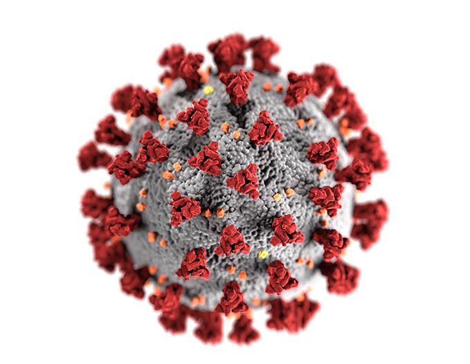 Eine Grafik, die das Corona-Virus symbolisch darstellt