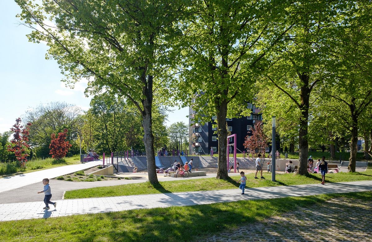 Neue Spielräume für die soziale Stadt Bernberg in Gummersbach; Landschaftsarchitektur: GREENBOX Landschaftsarchitekten Partnerschaftsgesellschaft mbB Schäfer | Pieper | Patzelt | Theidel | Wiegard, Köln 