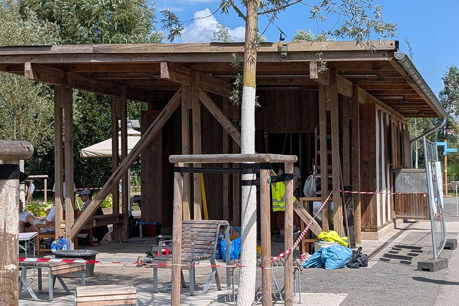 Skaterpavillon auf dem Gelände der Landesgartenschau Neuss 2026.